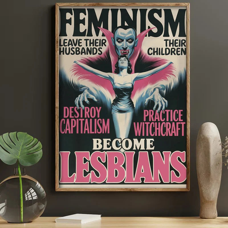 Retro Feminist Comic-Style Canvas Poster - 
