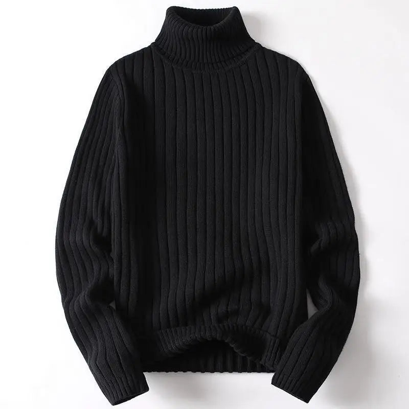 Fashion Mens Turtleneck Sweater Knittde  Pullovers Mens Clothes Autumn Winter Casual Sweater Turtleneck Slim Fit Warm Pullovers