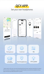 QCY H3 Lite ANC Wireless/Wired Headphones Bluetooth 5.3 Foldable Over Ear Headset HIFI Sound 60H Playtime Earphones Dual Connect