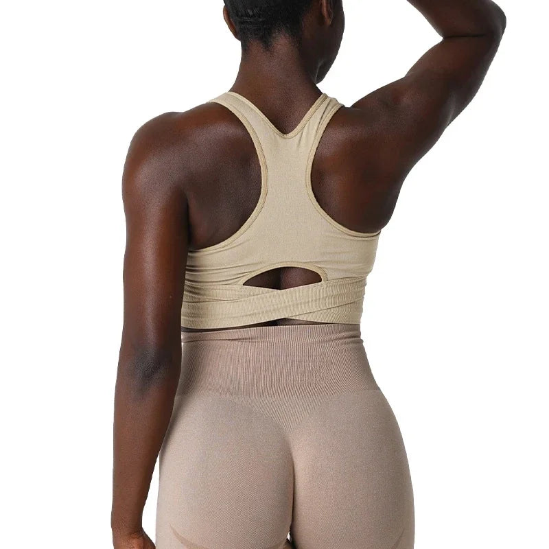 Bra Top Spandex Woman Fitness Elastic Breathable Breast Enhancement Leisure Sports Underwear