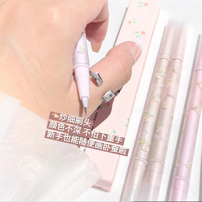 Sweetmint Mulitfuntiona Double Ended Lying Silkworm Pencil Highlighter Makeup Pen Nude Liquid Contour Liner Eye Brightener Stick