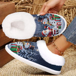 Christmas Present, Cute Santa Claus&Snowman Indoor/Outdoor Slippers, Soft House slippers,Warm Bedroom Slippers