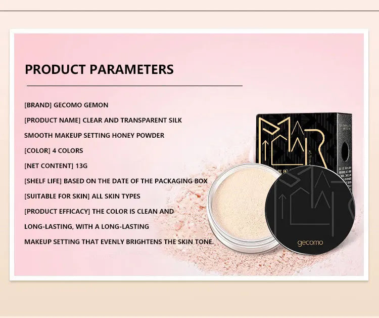 Gemeng Powder Makeup Setting Powder Durable Waterproof Sweat proof Makeup concealer Honey Powder