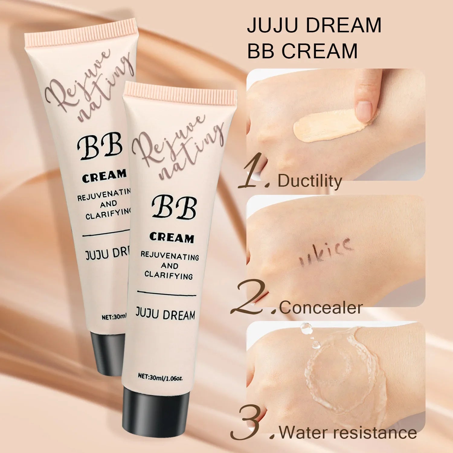 BB cream, isolation cream, liquid foundation, moisturizing, oil control, long-lasting makeup, concealer, waterproof, dry skin