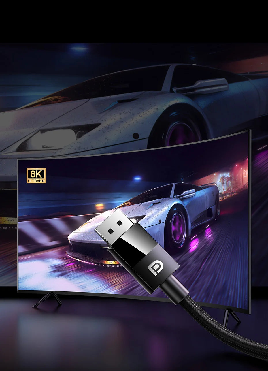 UGREEN DisplayPort Cable 8K DP 1.4 Adapter 2K165Hz 32.4Gbps Cable for PUBG Gaming Play for PC Computer Monitor Projector