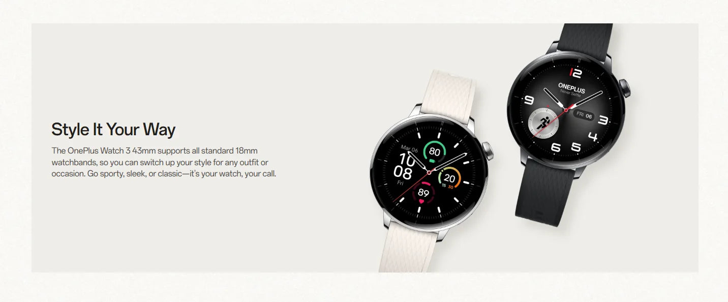 Global Version OnePlus Watch 3 43mm Smartwatch 1.32inches AMOLED Display Up to 60H Battery Life Wear OS by Google GPS NFC