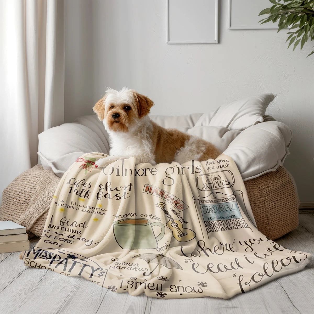 1PC Gilmore Girls Pattern Flannel Blanket, Soft, Skin-Friendly, Warm, Machine Washable, Suit for Sofa, Bed,Office,Travel,Camping