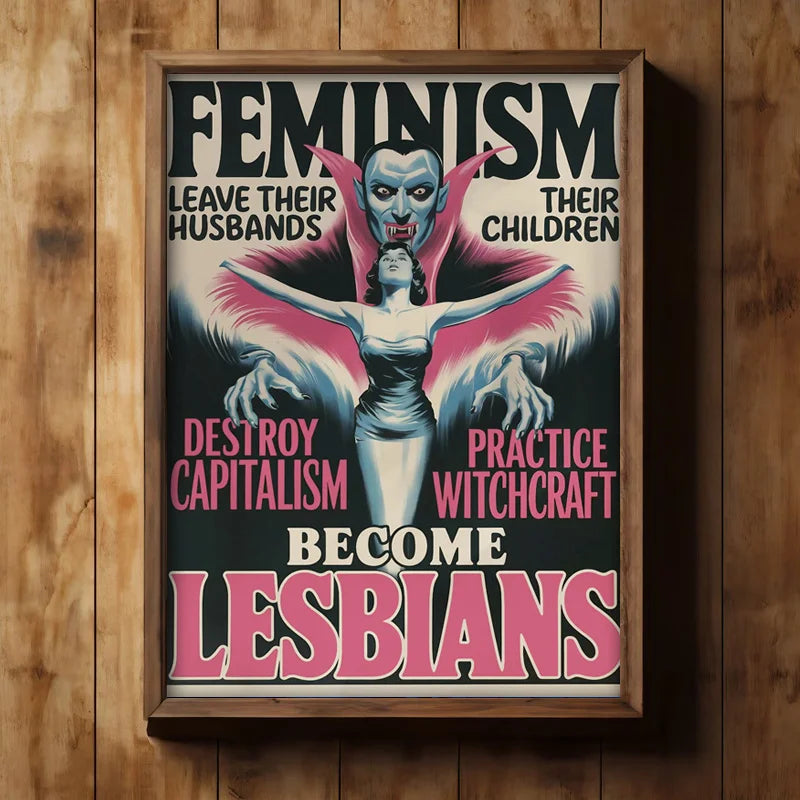 Retro Feminist Comic-Style Canvas Poster - 