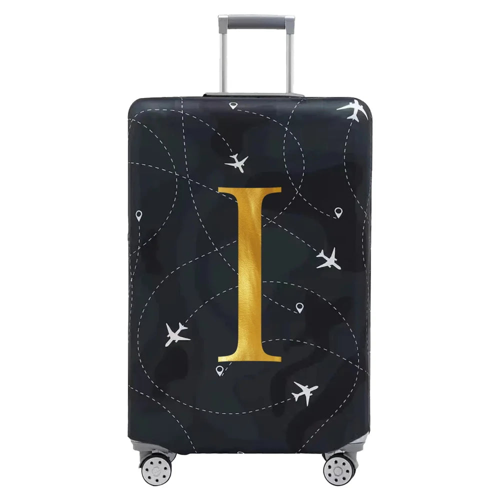 Luggage Compartment Protective Cover Letter Series Black Wear Resistant Fabric Dust Cover for18-32 Inch Travel Case Covers