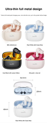 Realfit F3 ANC Active Noice Cancellation Bluetooth Earphones ENC Call HIFI Stereo Superb Bass Wireless Earbuds Sport Gaming