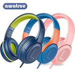 1/2/3Pcs AWATRUE AT2 Kids Headphones Wired Toddler Headsets with Mic Over-Ear Headphone Foldable on-Ear Design for PC,Laptop