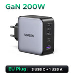 UGREEN 200W Travel GaN Charger PD 3.1 140W QC4.0 3.0 Quick Charge For Macbook Pro Laptops iPhone 17 16 Samsung S25 Xiaomi Tablet