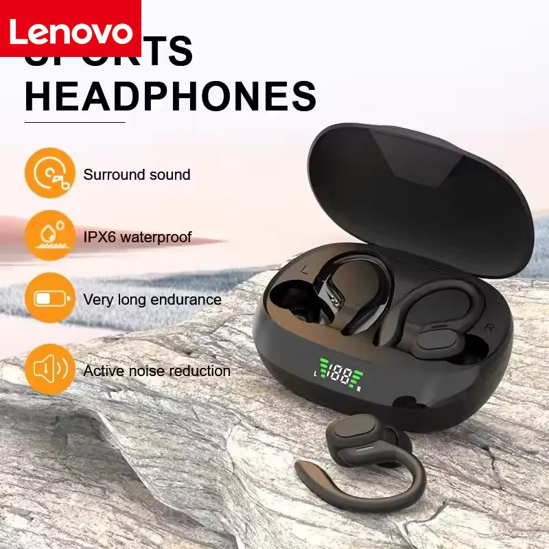 Original Lenovo Sports Wireless Earphones BT over Ear Buds with Earhooks Sports Earphones Running in-Ear Headphones