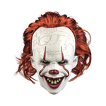 Horror Pennywise Joker Mask Cosplay Scary Creepy Evil Demon Clown Killers Latex Helmet Halloween Carnival Party Costume Props