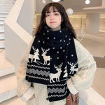 Christmas Atmosphere Santa Claus Knitted Red Scarf For Women New Style Warm Neck Protection Knitted Scarf Versatile Shawl