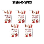 Horror Realistic Fake Bloody Wound Stitch Scar Scab Waterproof Temporary Tattoo Sticker Halloween Masquerade Prank Makeup Props
