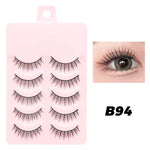 DINGSEN Fake Eyelash Anime Lashes 5 Pairs Little Devil Eyelashes Natural Daily Makeup Manga Eyelashes Clear Band Eyelashes