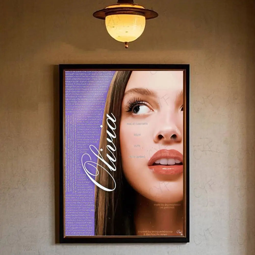 Singer O-Olivia R-Rodrigo Album Poster Wall Art Painting For Home Room Decoration Bedroom Wall Decor Canvases Waterproof Posters