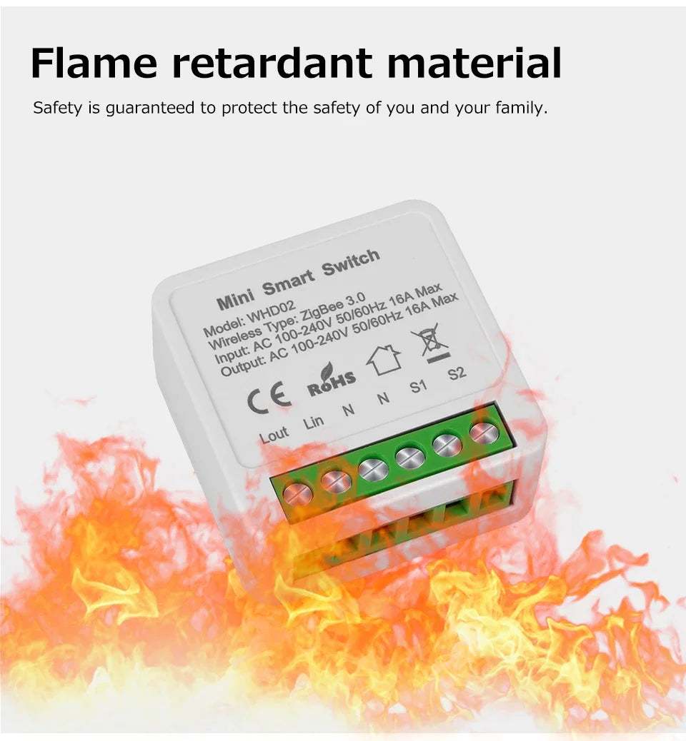 Tuya ZigBee WiFi Smart Switch 2 Way Control Breaker Relay 220V 110V 16A Smart Life APP Voice Control with Alexa Google Home