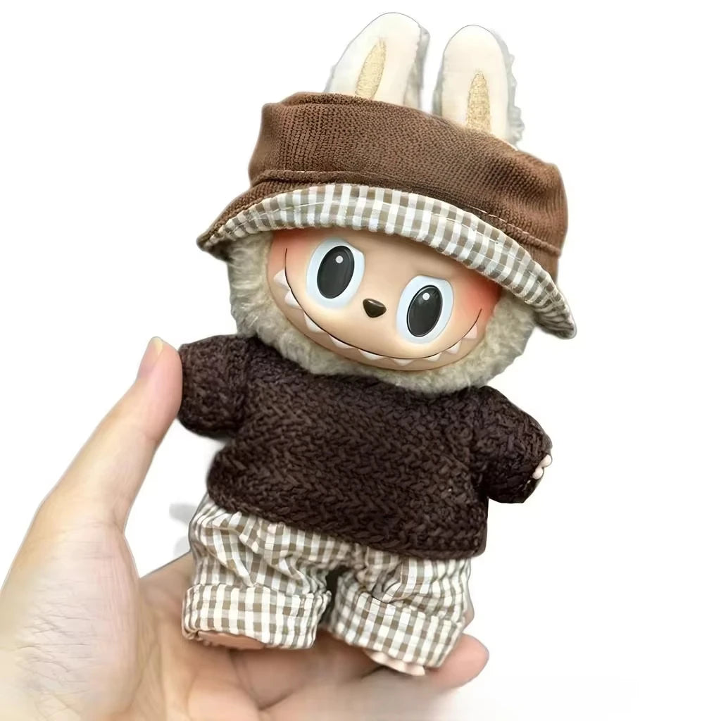 Mini Plush Doll'S Clothes Outfit Accessories For Korea Kpop Exo 15-17cm Labubu Idol Overalls set Clothing Gift