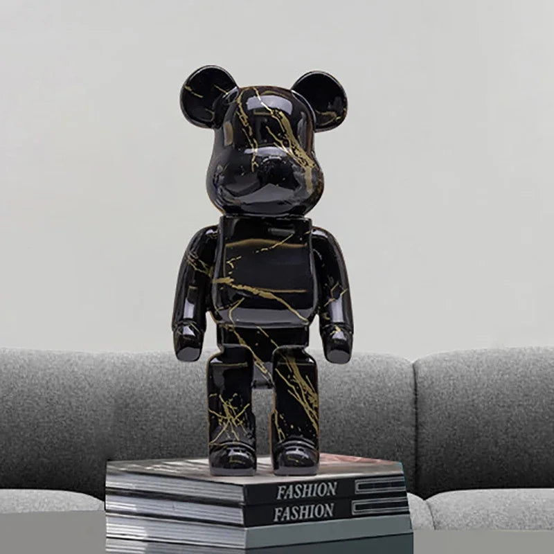 Graffiti Bear Figurine 27cm – Abstract Home Decor & Money Jar
