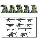 City Army Figures Building Blocks Russia Army Soldiers Weapons Special Combat Uniform Shield Combat Vests Shields Brick Toys