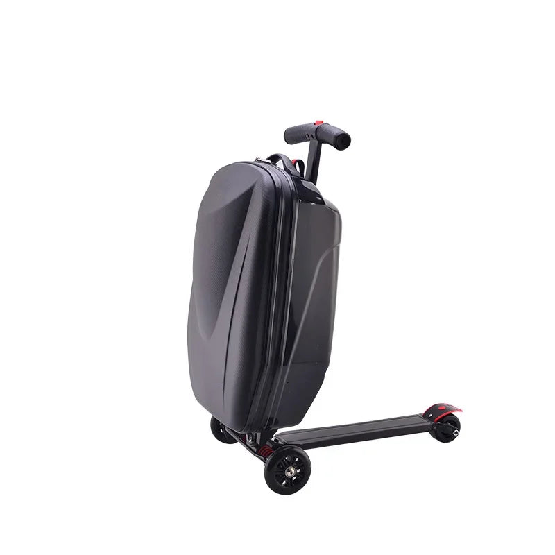 20 Inch Scooter Luggage Carry On Rolling Suitcase With Wheels Travel Trolley Bag Easy To Maneuver And Stylish
