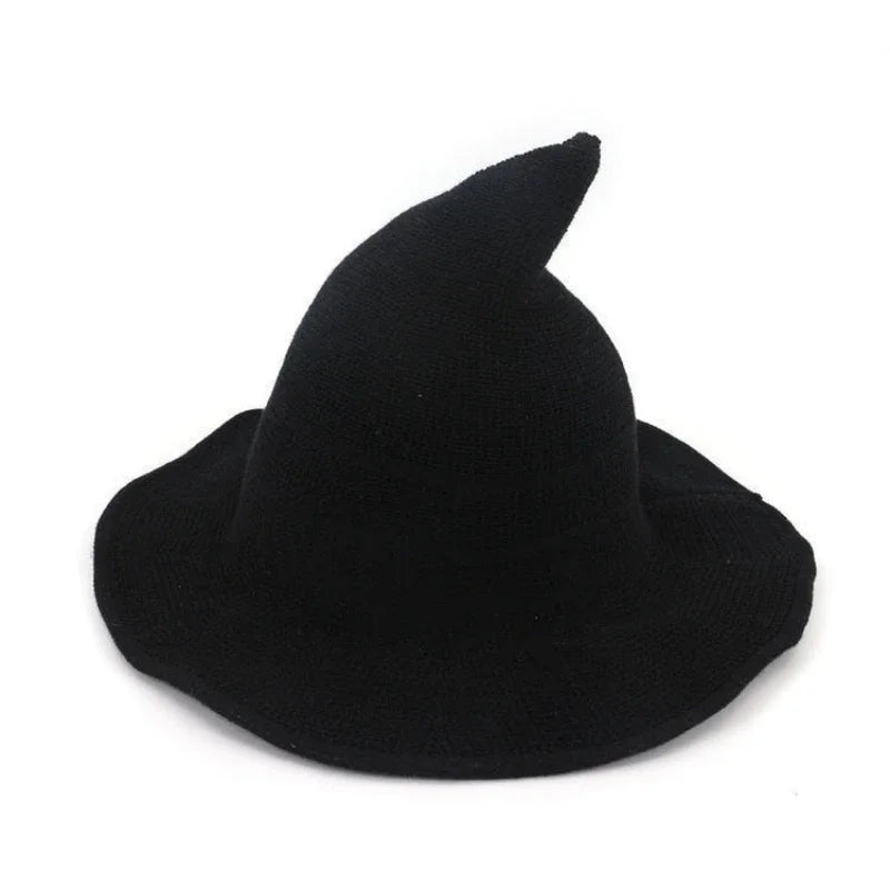 Vintage Halloween Witch Hat Woolen Long Point Hat for Women Halloween Party Hat Magical Hat Festival Party Cosplay Decoration