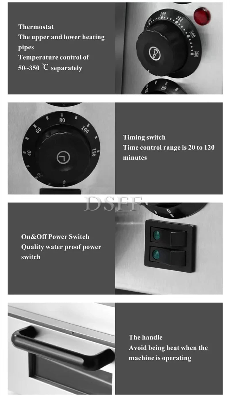 Commercial Double-Layer Kitchen Utensils, Pizza Bread Baking Machine, Household Electric Oven Machine