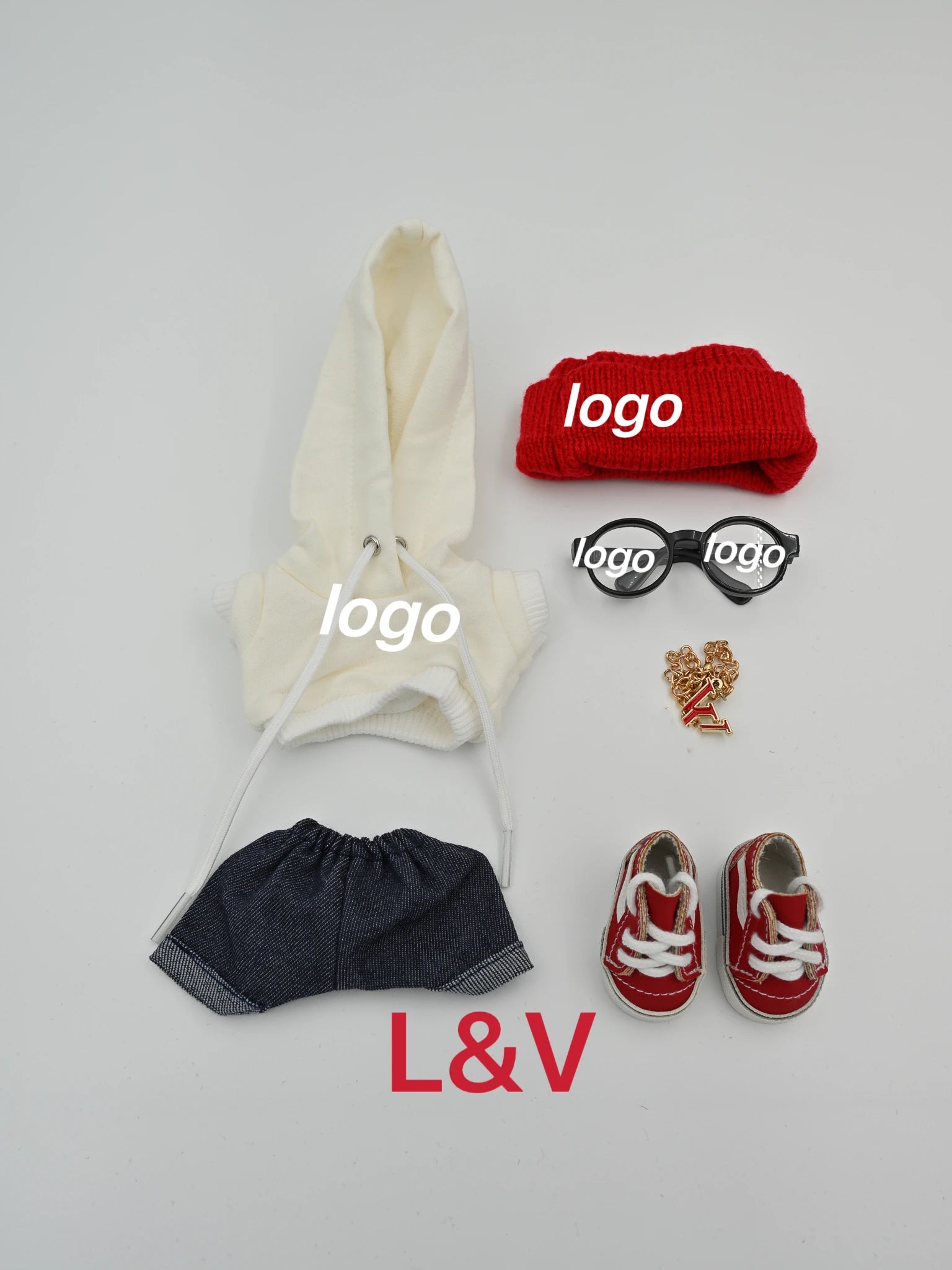 Labubu Haute Couture 17cm Doll Clothing| Gen1-3 Compatible | Designer Outfit with Mini Hat, Glasses & Shoes | Collectible Set