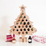 Christmas Wine Holder Wooden Wine Bottle Stand Advent Calendar Count Down Drinks Display Rack Seasonal Decor