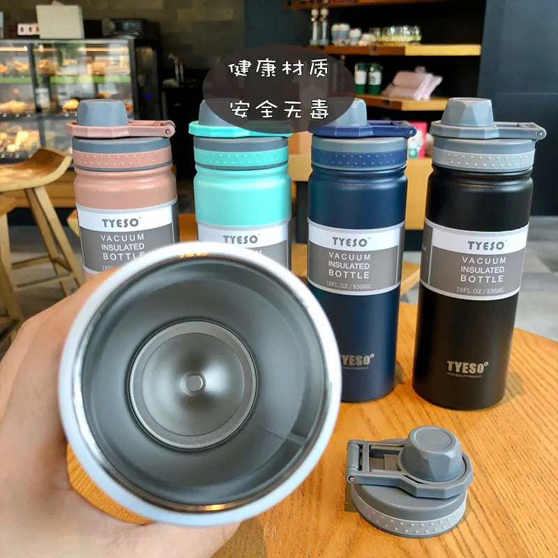 Tyeso 530/750ML Thermos Bottle Stainless Steel Vacuum Flask Travel Cup Insulated Water Bottle Sport Thermal Cup Mug Hot Cold Mug