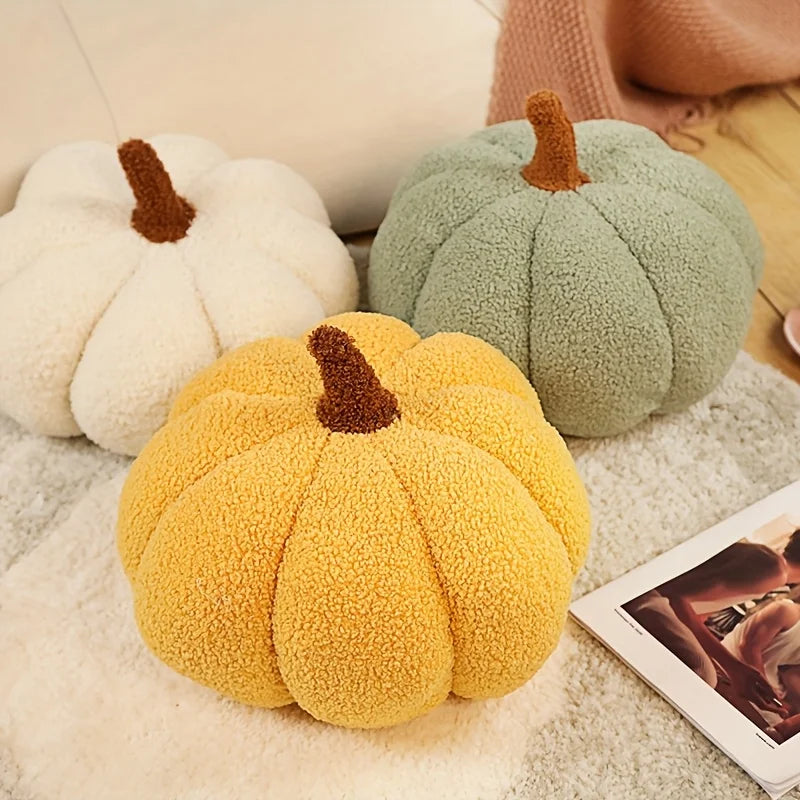 3D Fluffy Pumpkin Plush Pillow,for Halloween Home Decor, Birthday Party Favors & Cozy Home Accents, Pumpkin Decorations