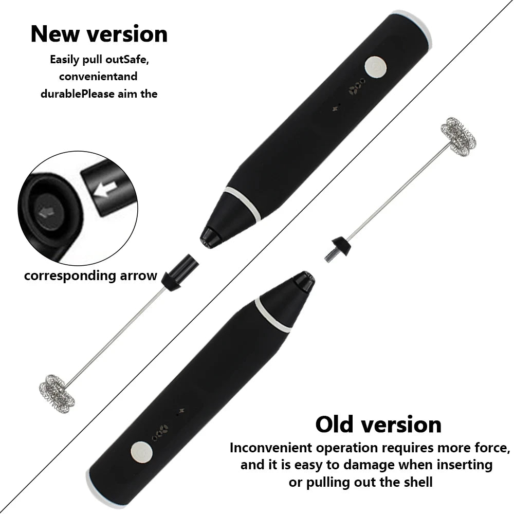 Portable egg beater, handheld milk frother, rechargeable coffee machine, 3-speed cake cream maker, household kitchen food mixer