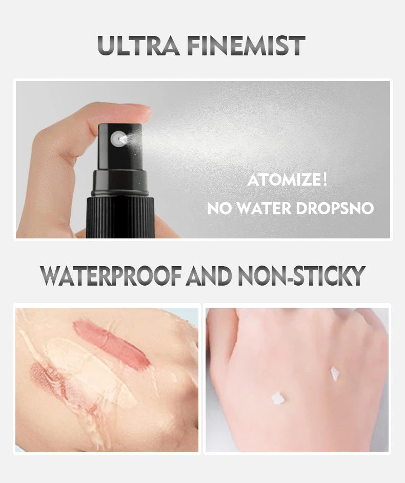 Black Polka Dot Setting Spray 60ml for face, long-lasting, anti-smudge-proof and 16 hours of makeup off wear natural finish