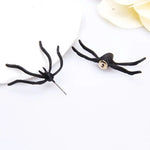 Halloween Party DIY Decoration 3D Horror Personality Black Spider Earrings Jewelry Piercing Earrings Clothing Decoration Supplie