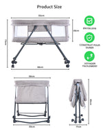 Baby Travel Cot with Mattress & Wheels – Convertible Rocking Crib