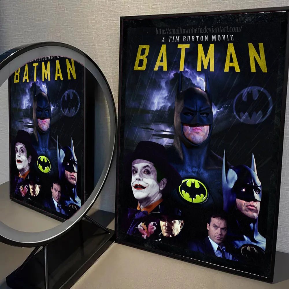 1oc Batmans Movie Poster Self-adhesive Art Waterproof Paper Sticker Coffee House Bar Room Wall Decor