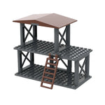 WW2 Military Army Soldiers World War 2 Military Base Observation Tower Model Assemble Building Blocks Bricks Children's DIY Toys