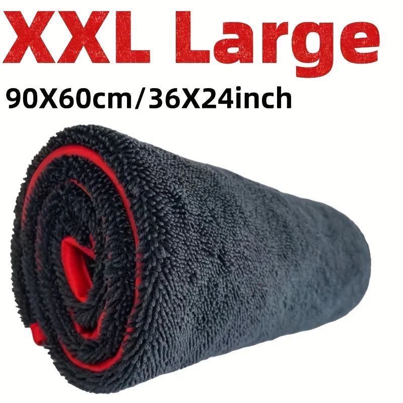Ultra Absorbent Car Towel XXL Extra Large Microfiber Drying Towel - Ultra Absorbent Thickened Technology with Twist Ring Design