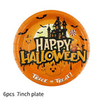 Halloween Themed Disposable Tableware Cups 7 Inch Plates 9 Inch Plates Halloween Party Decoration Supplies Festival Supplies