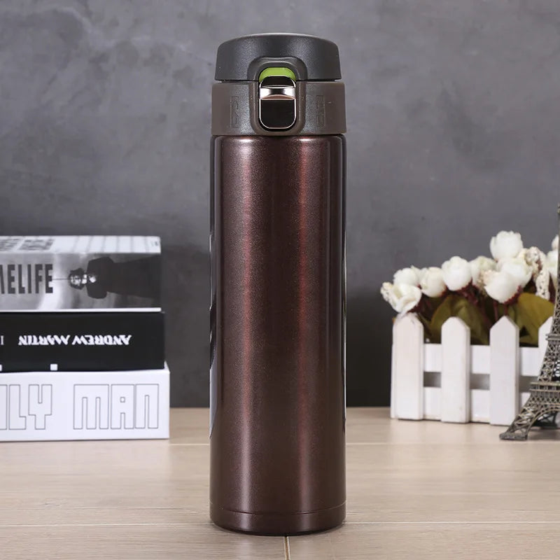500M/16 Oz Insulated Mug Tritan Material Stainless Steel Metal Water Bottle Leakproof BPA Free Suitable for Hot and Cold Drinks