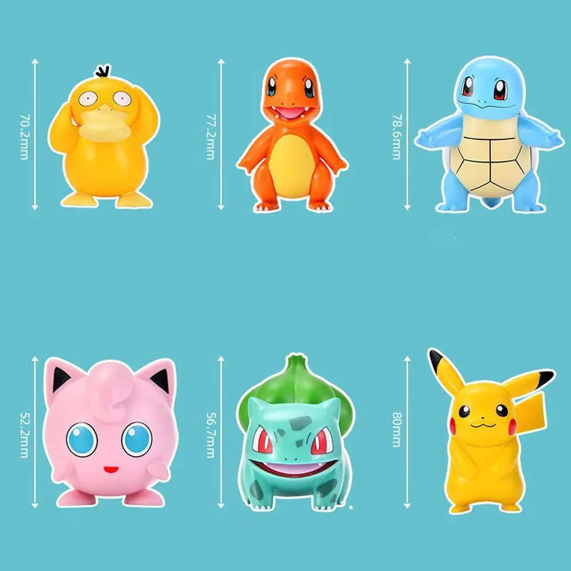 TOMY Pokemon Funny Funny Freak Pikachu Bulbasaur Charmander Squirrel PVC Anime Action Figure Model Doll Toy Boy's Gift