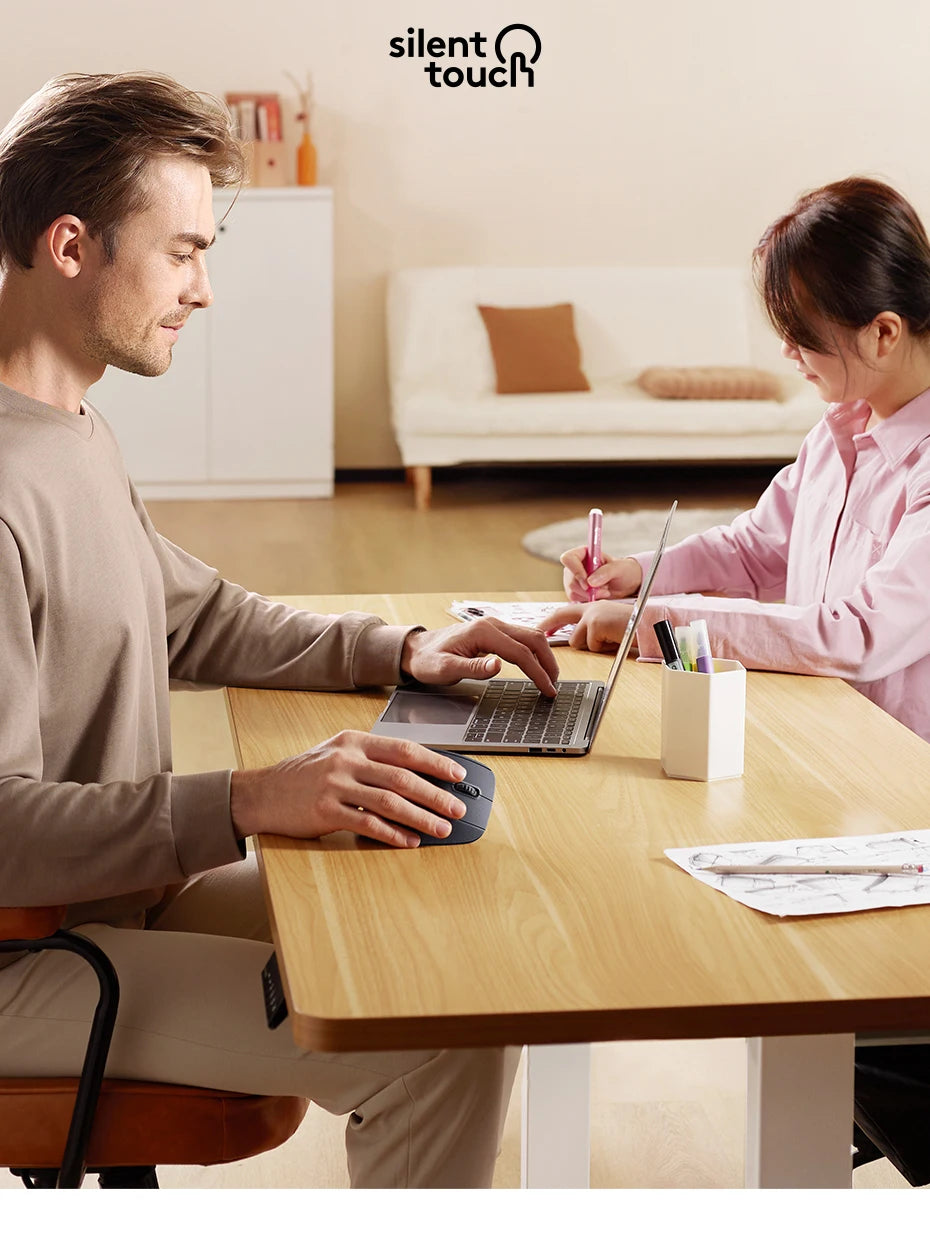 UGREEN Vertical Wireless Mouse 2.4G Ergonomic 4000DPI 6 Mute Buttons for MacBook Tablet Laptops Computer PC Mice Black Pink