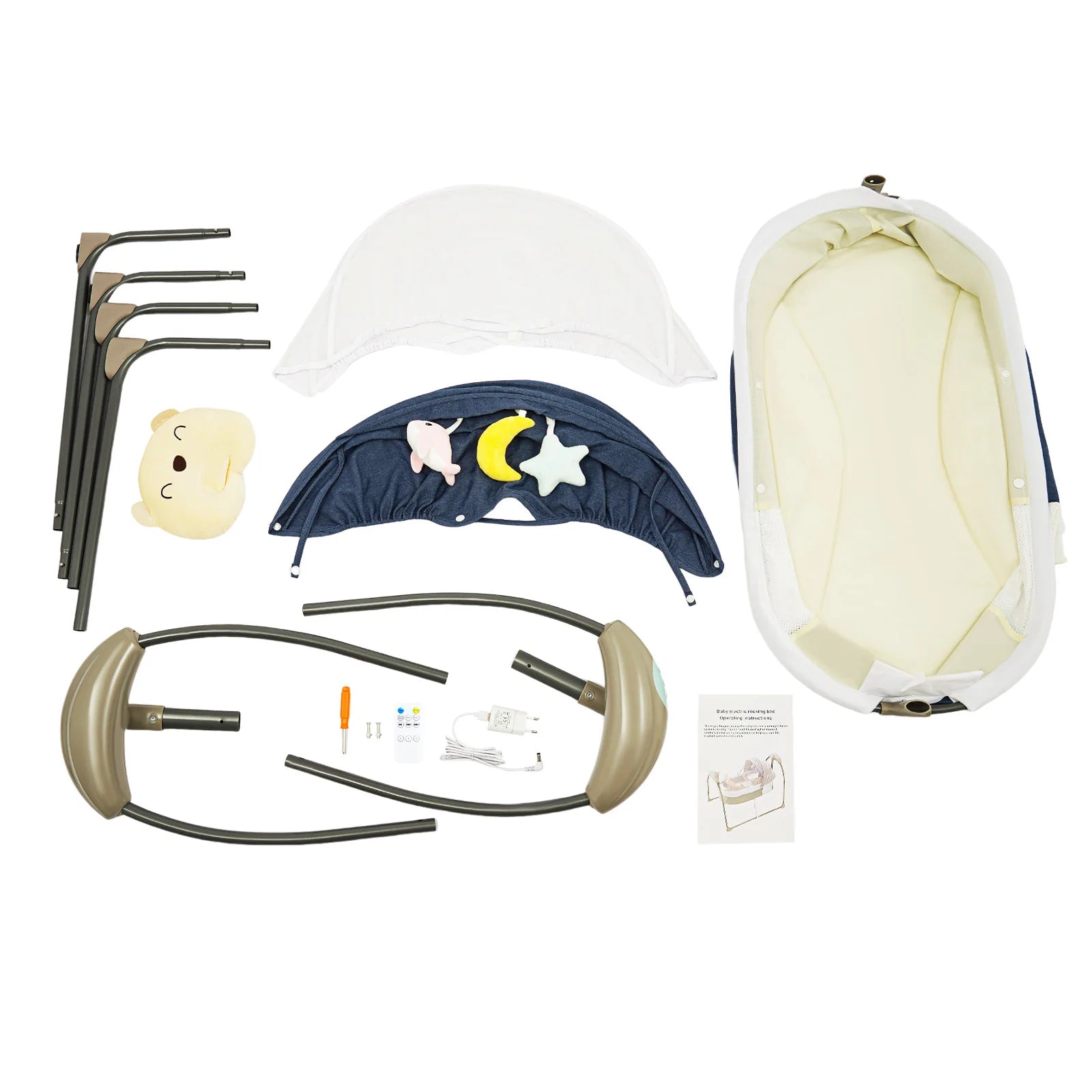 Portable Electric Baby Bed Cradle 0–12 Months – Blue