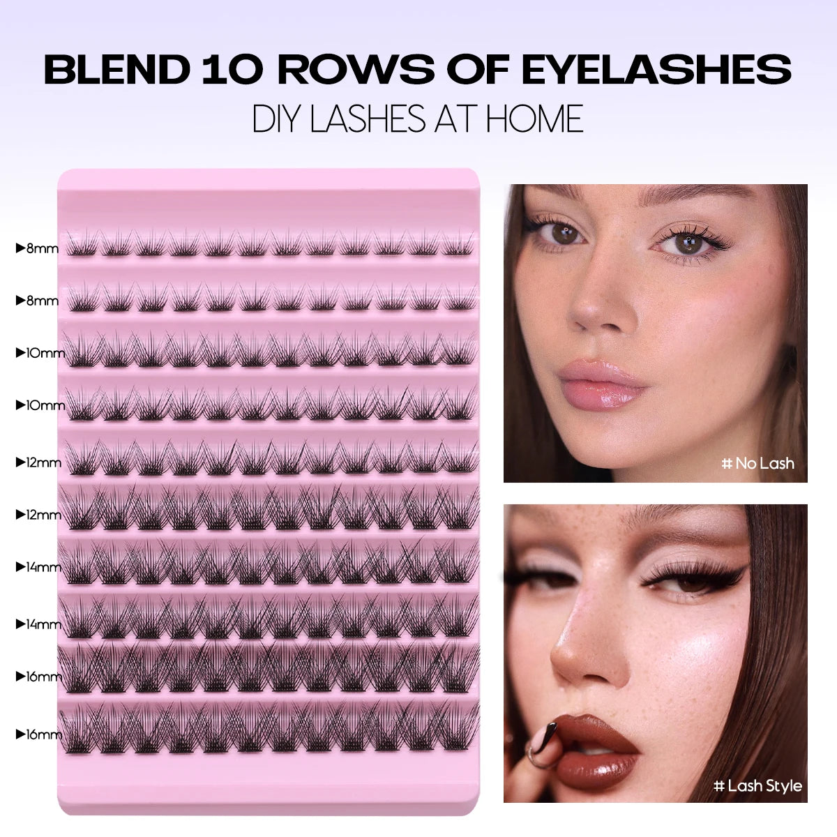 DIY Lash Extension Kit Individual Eyelash Extension Kit Cluster Lashes Kit Lash Glue Remover for Eyelash Extensions Makeup