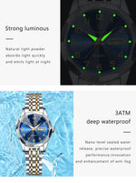 POEDAGAR Fashion Ladies Watch Waterproof Luminous Date Week Watch for Woman High Quality Stainless Steel Women's Quartz Watches