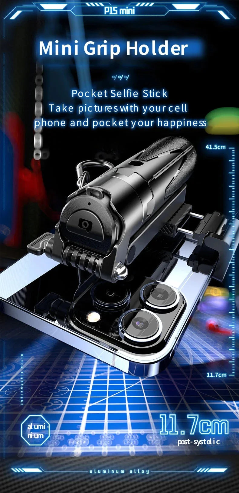 Draagbare telescopische multifunctionele statief telefoon selfie stick