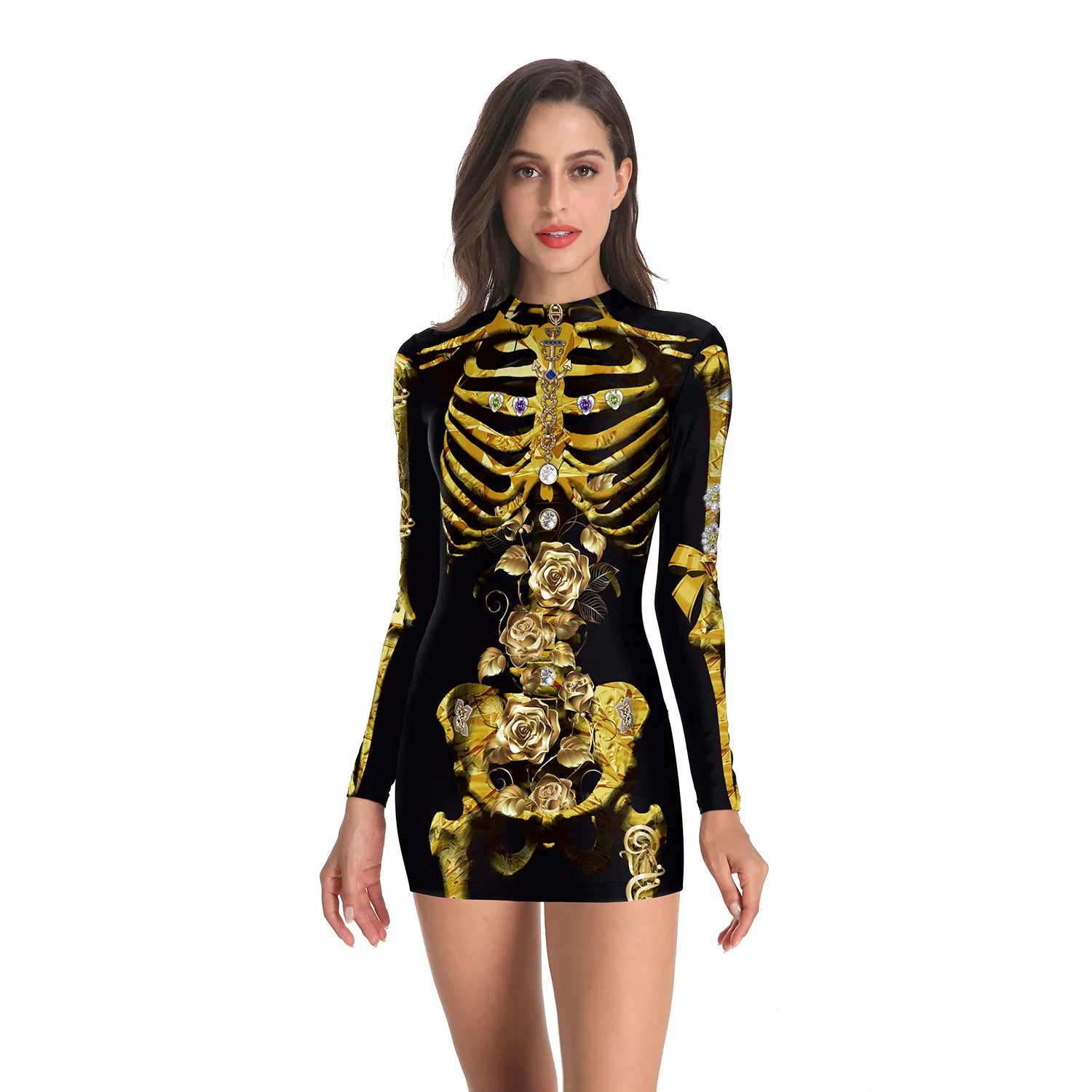 Women's Halloween Costume Dress Cosplay Nurse Costume Uniform Party Sexy Tight Skirt Dress For Female Skeleton Party Carnival
