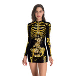 Women's Halloween Costume Dress Cosplay Nurse Costume Uniform Party Sexy Tight Skirt Dress For Female Skeleton Party Carnival
